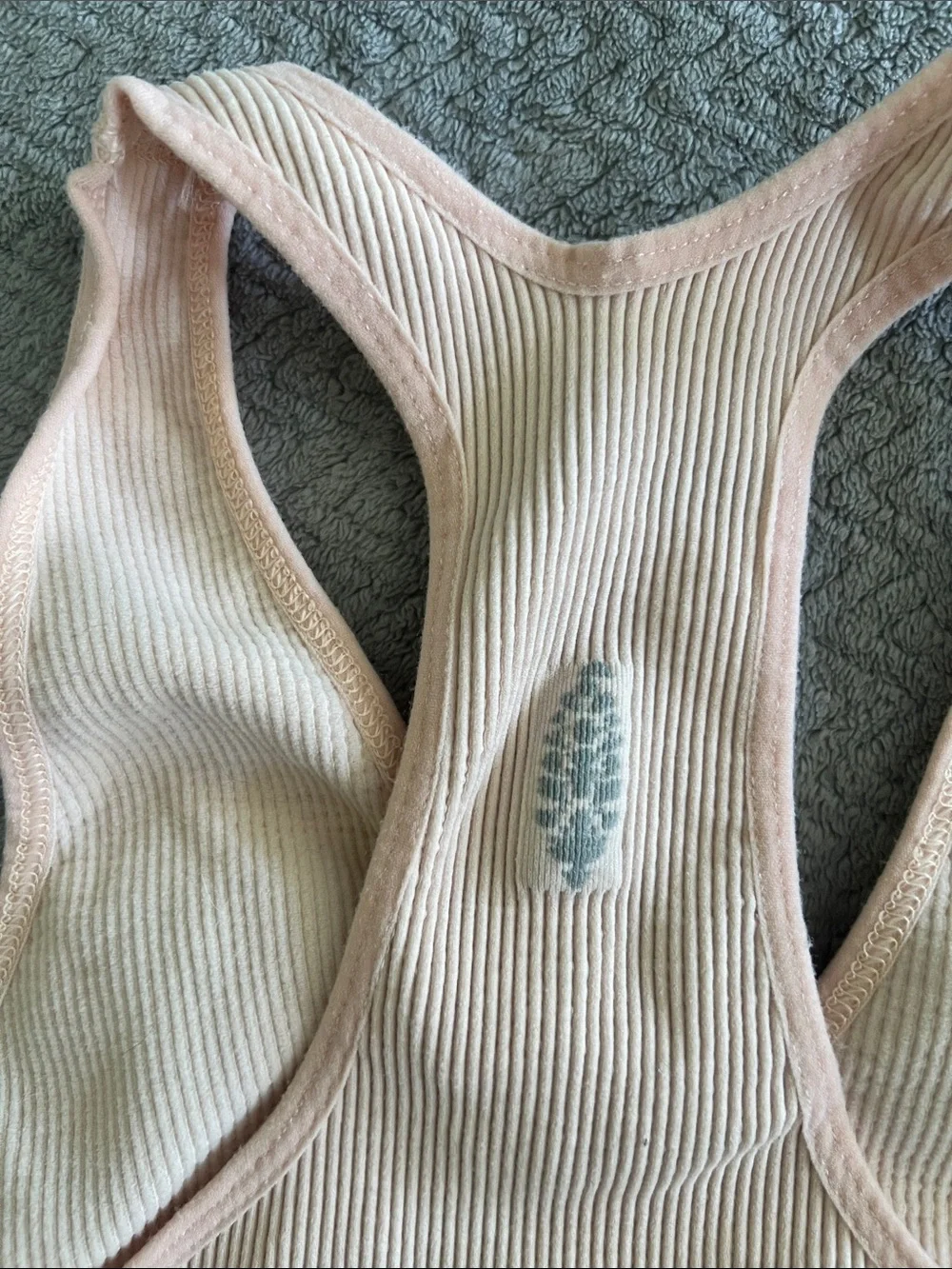 Free People Movement Nude Peach Seamless V-Neck Racerback Bralette Size Medium